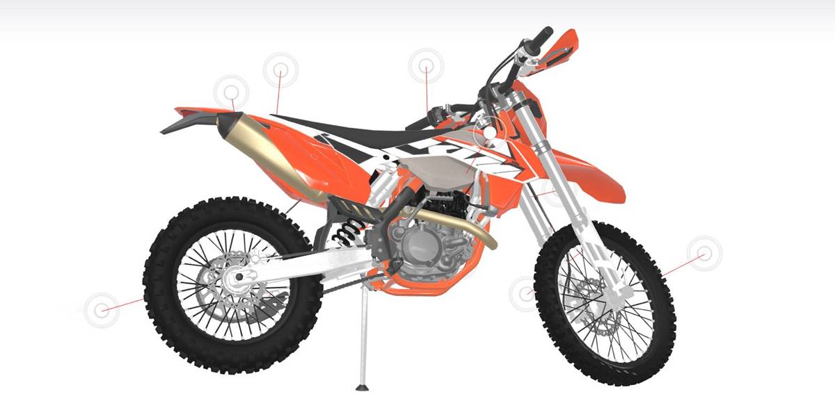 3D KTM Dirt Bike 450 EXC 3d Display