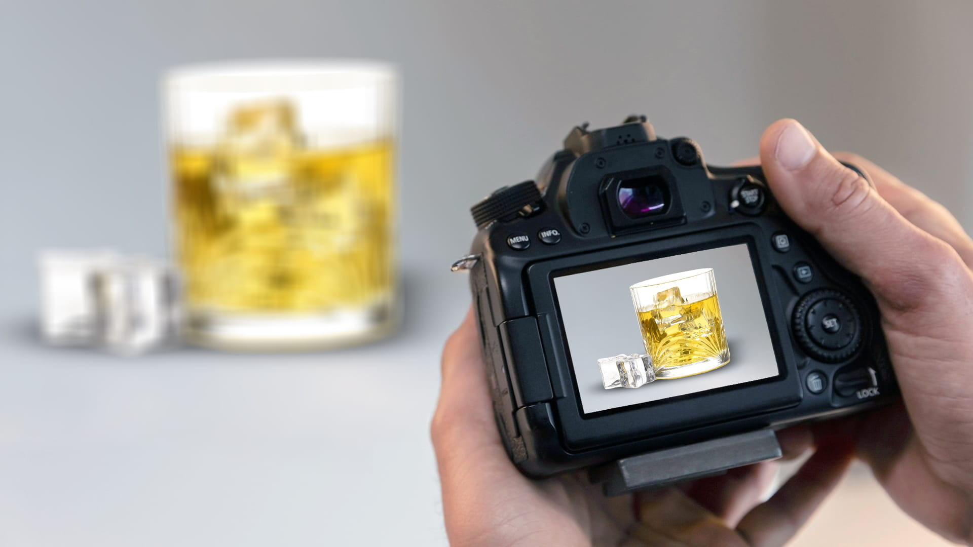 360° Product Spin Photography – Glass with Whiskey & Ice (18, 36, 62 & 186 Shots)